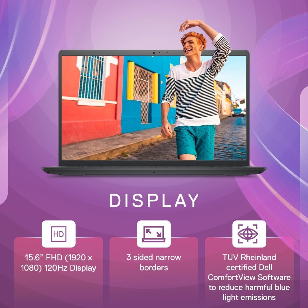 Dell Inspiron 3535 (AMD Ryzen 3 7320U, 16GB RAM, 512GB SSD, Windows 11, MS Office 2021, 15.6β³ FHD, Carbon Black) - Image 2